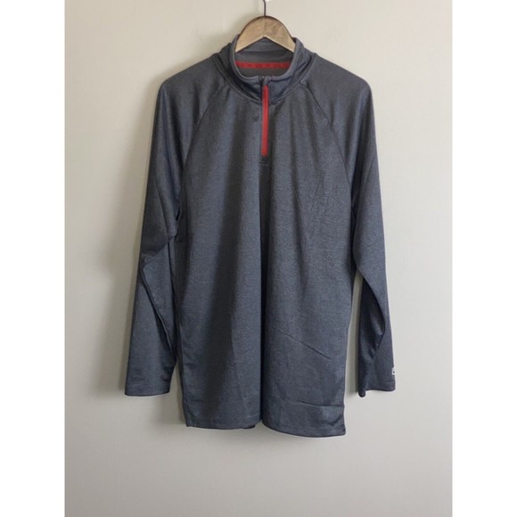 TAPOUT Mens Gray Mock Neck Quarter Zip Long Sleeve Shirt Size XL UFC MMA Athlete - Picture 2 of 9